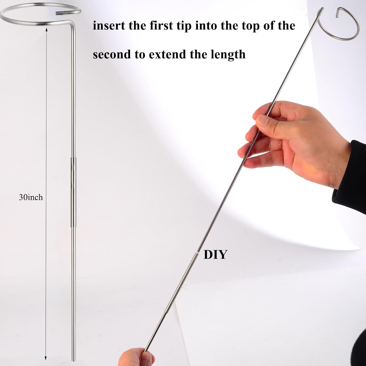 30 Inch Or 16 InchPlant Stakes for Flowers - 5 Pack, Adjustable Height