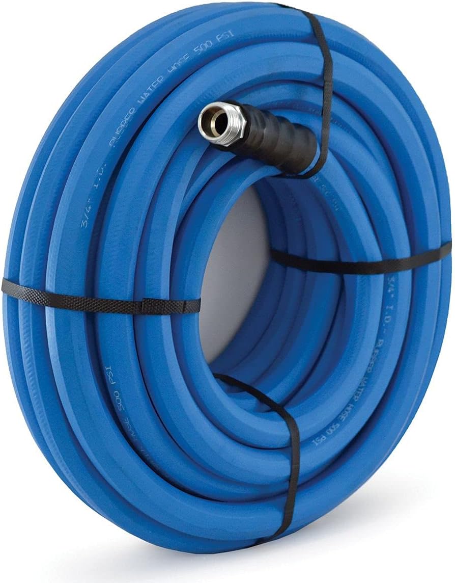 AG-LITE BSAL5825 5/8" x 25' Hot/Cold Water Rubber Garden Hose, 100% Rubber, Ultra-Light, Super Strong, 500 PSI, 50F to 190F Degrees, High Strength Polyester Braided