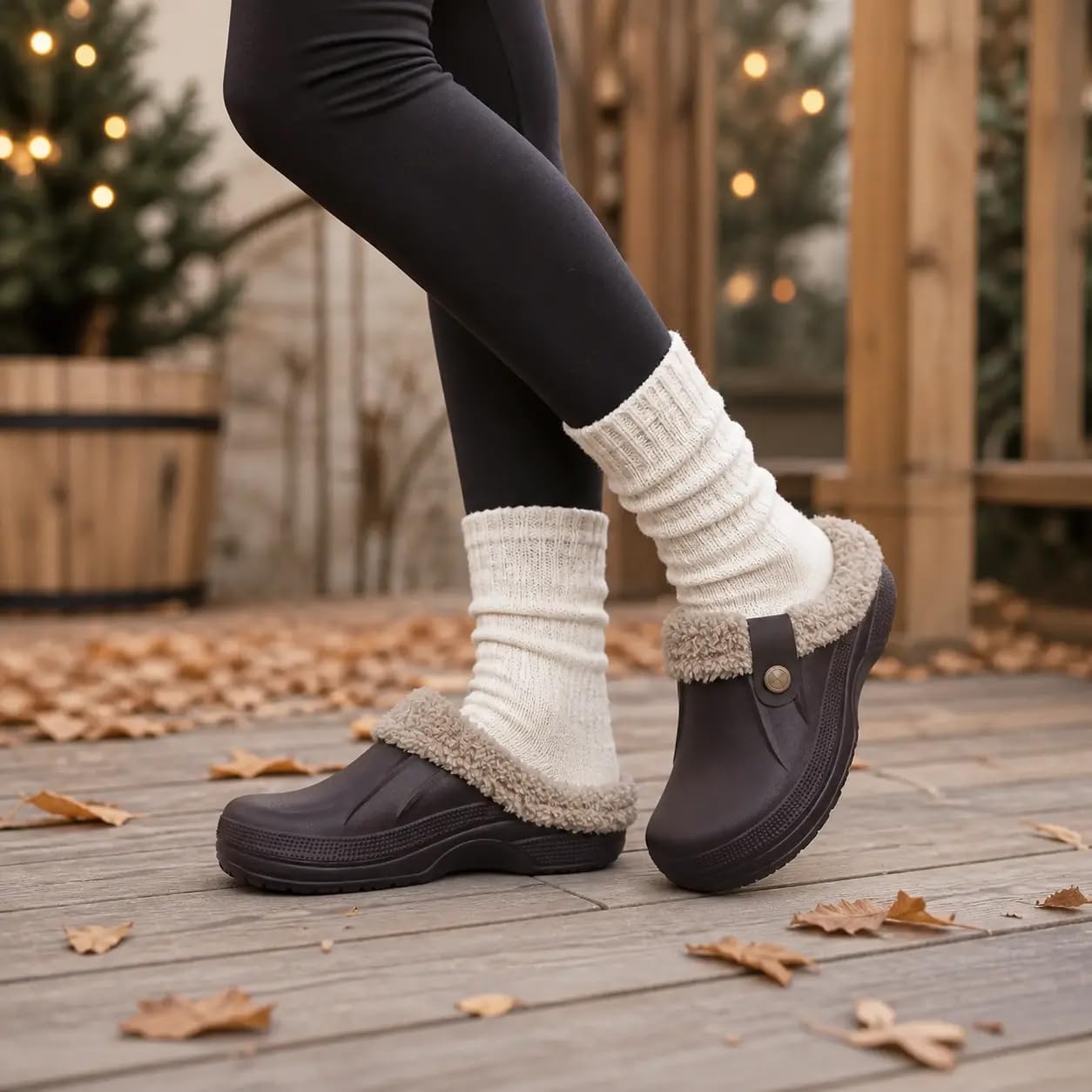 Beslip Fur Lined Clogs for Women & Men Fuzzy Slippers with Memory Foam