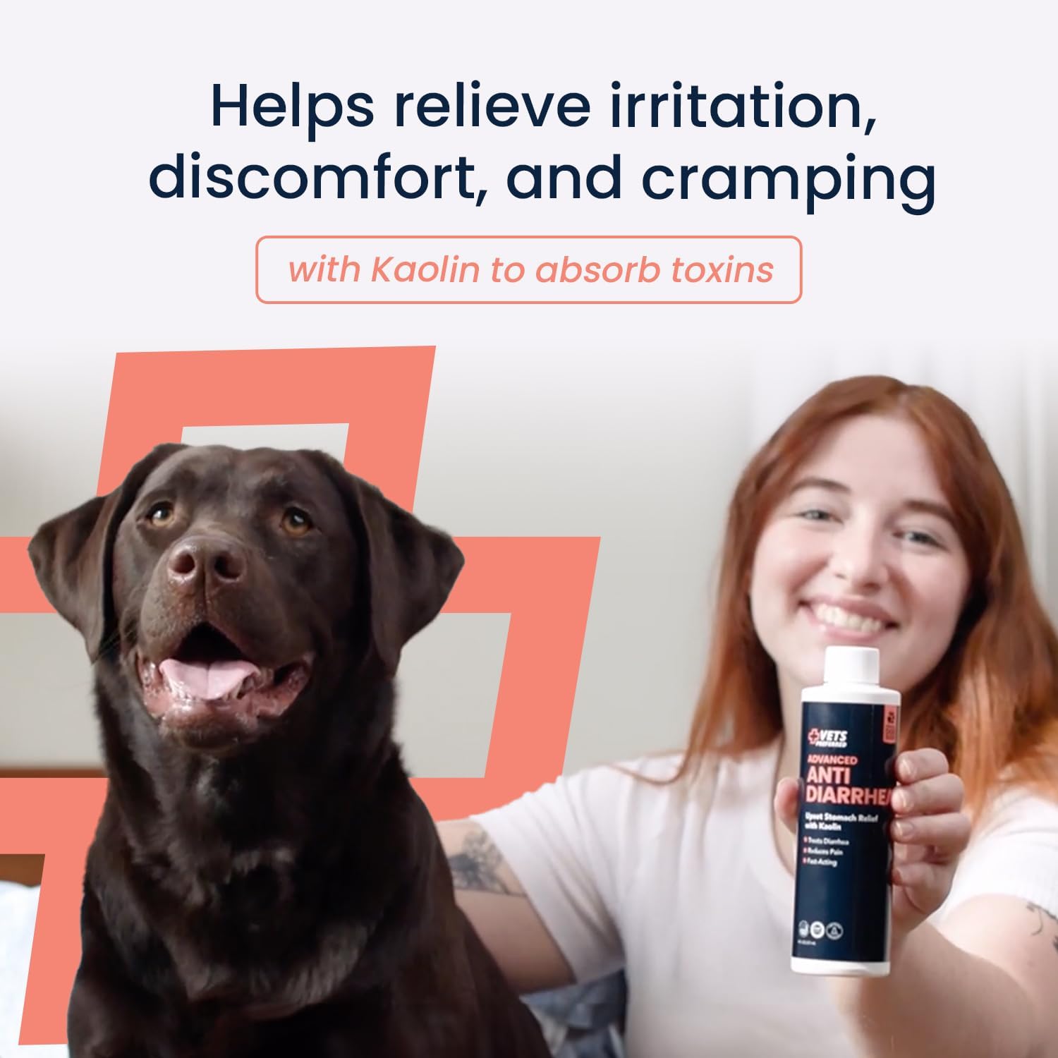 Anti-Diarrhea & Gas Relief for Dogs – Kaolin Formula to Soothe Upset Stomach & Support Digestive Health – All Breed & Size Dogs – 8 fl oz