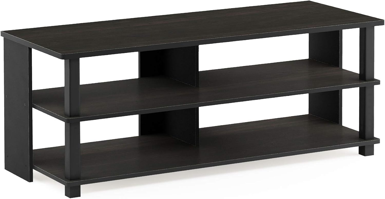 Furinno Beginning TV Stand, 2-Tier Rectangular Entertainment Center with Shelf, TV Console for TV up to 36 Inch, Open Back, for Living Room, Bedroom, French Oak