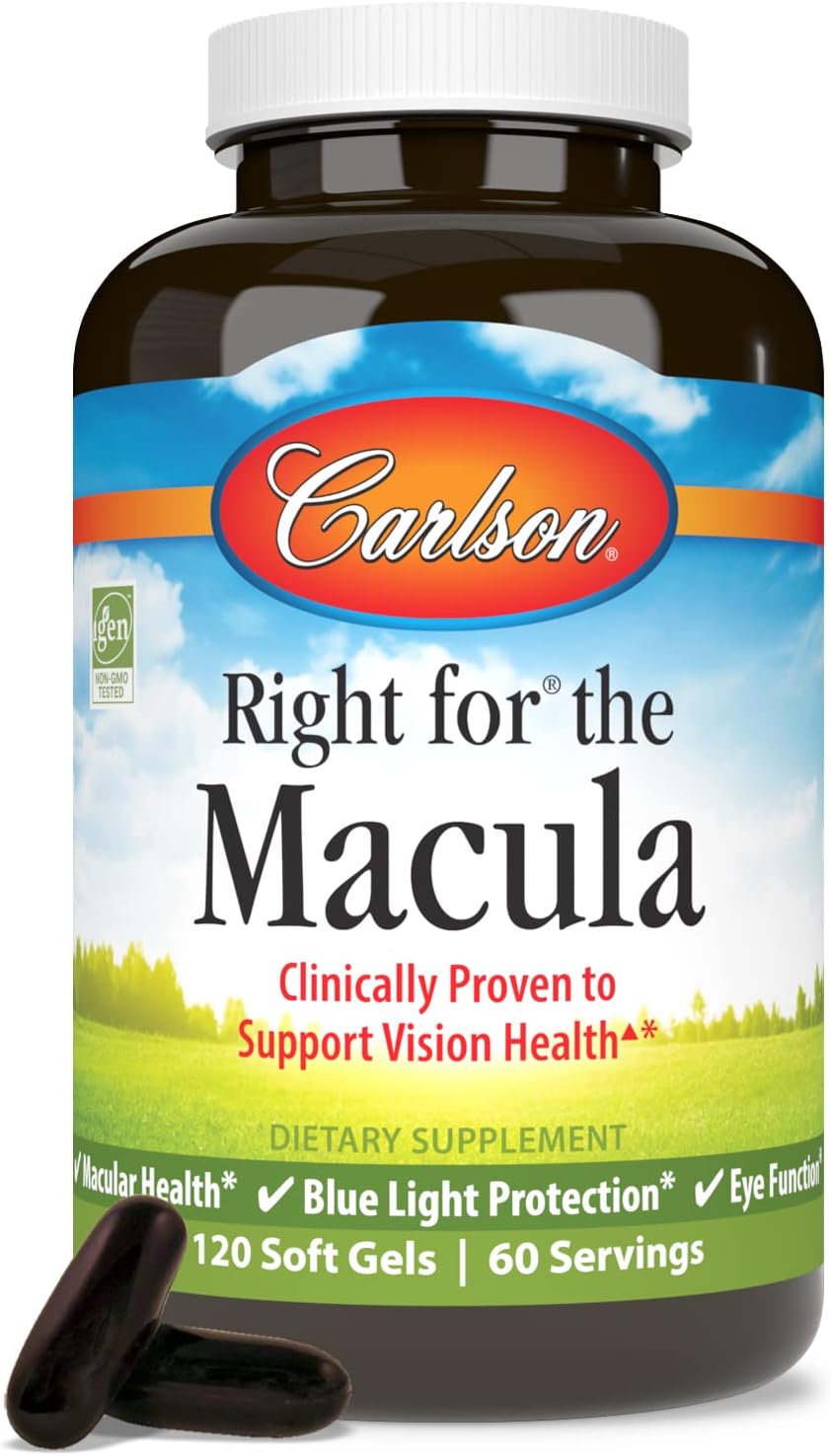 Carlson Right for The Macula, Made with Lutemax 2020, 120 Softgels | Clinically Proven to Support Vision Health, Macular Health, Blue Light Protection