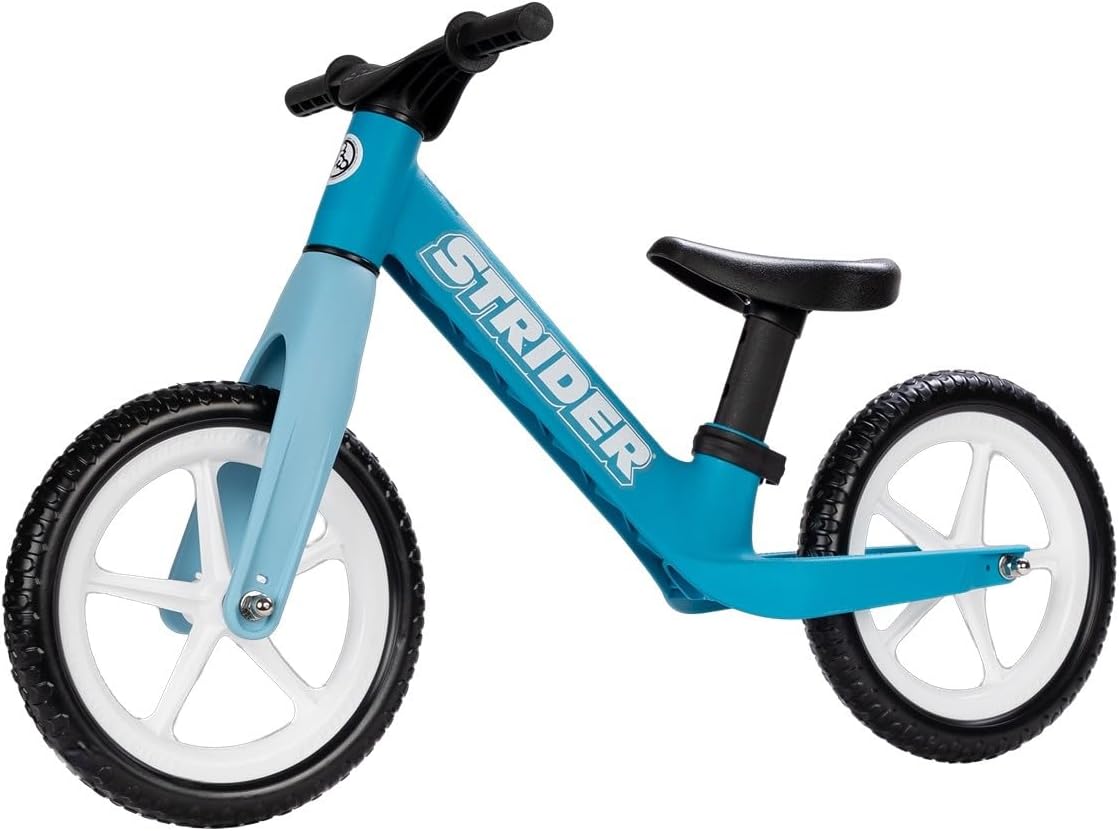Strider 12 Comp, No Pedal Balance Bike for Kids Ages 1–3 Years | No-Pedal Composite Bike, Adjustable Seat, Lightweight Frame, Easy Assembly, Durable All-Weather Plastic, Never Flat Tires