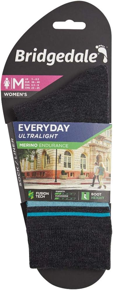 Bridgedale Everyday Sock/Liner Merino Performance Boot Womens Walking Socks