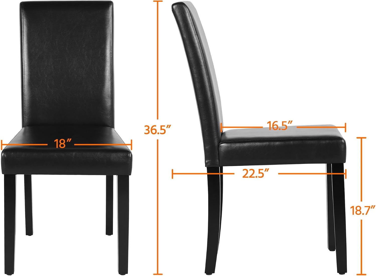 Yaheetech Dining Chairs Set of 8 Upholstered Kitchen Chairs Dark Brown