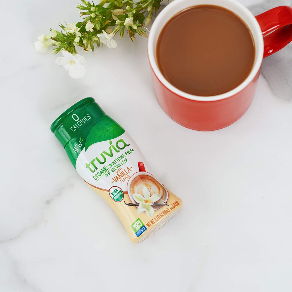 Truvia Organic Zero-Calorie Liquid Stevia Sweetener, 2.7 fluid ounce bottle, Vanilla flavor