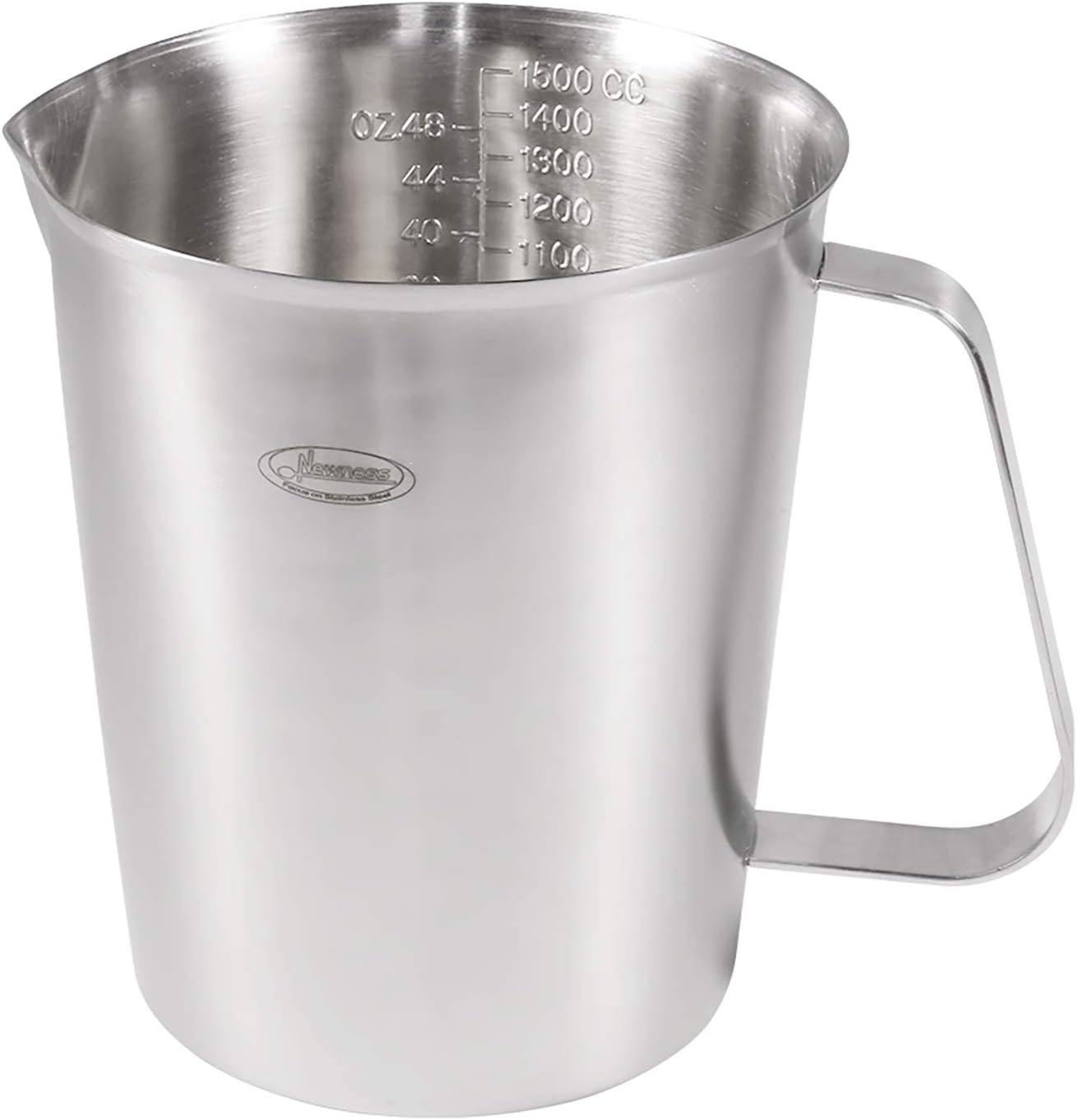 Newness Stainless Steel Measuring Cup, Metal Measuring Cup with Handle (Upgraded, 3 Marking Including Cup/ML/Ounce Scale), 16 Ounces (0.5 Liter, 2 Cup)