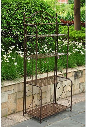 4-Tier Iron Indoor/Outdoor Bakers Rack (Bronze)