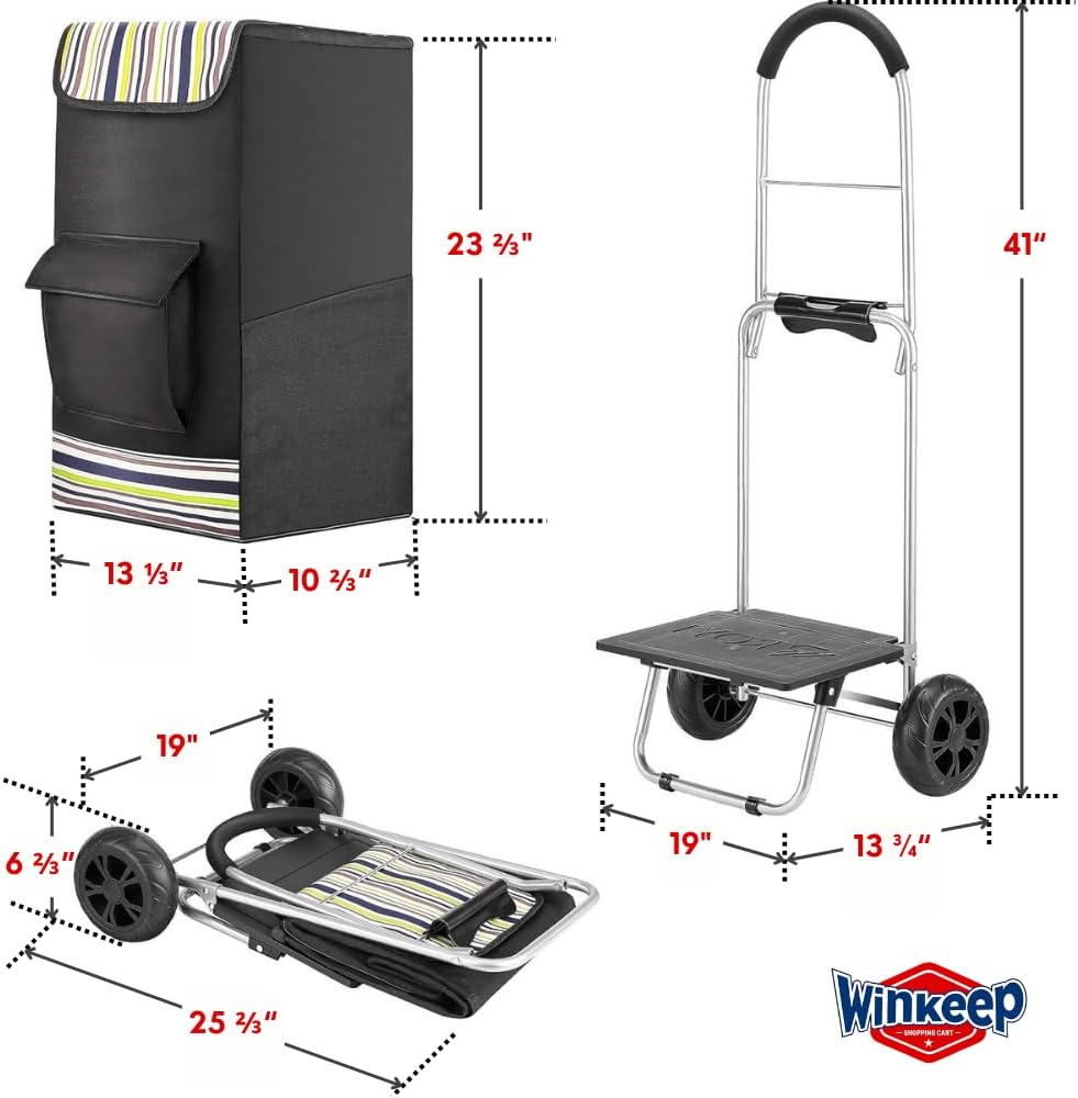 Shopping Cart, Super Loading Grocery Trolley, 220 lbs Capacity