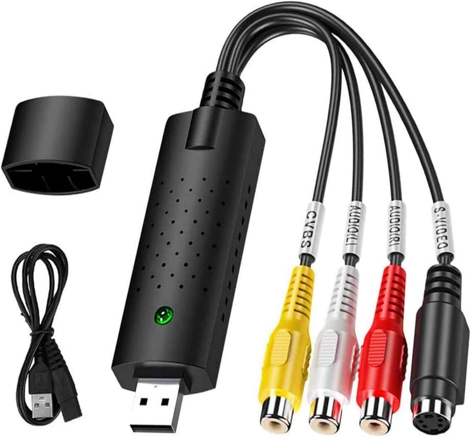 USB Audio Video Converter, VHS to Digital Converter, Video Capture Card Digitize from Analog Video VCR VHS DVD, for Windows 7 8 10