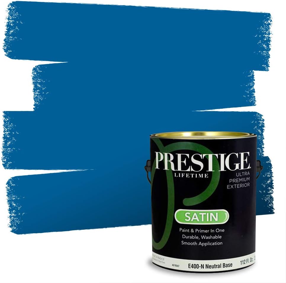 PRESTIGE Paints Exterior Paint and Primer In One, 1-Gallon, Satin, Comparable Match of Sherwin Williams* Blueblood*