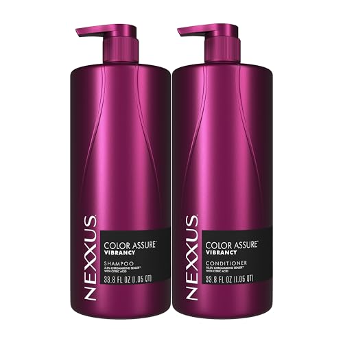 Nexxus Color Assure Color Care 2 Count for Vibrancy Shampoo, Conditioner Color Treated Hair Powered by Chromabond Sealer with Citric Acid 33.8 fl oz
