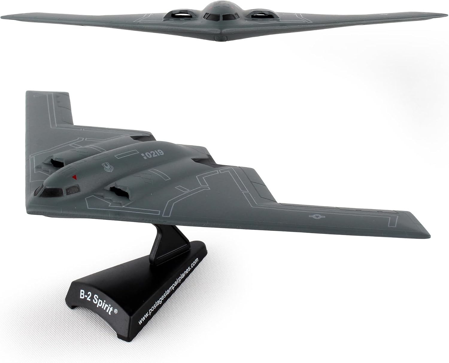 Postage Stamp USAF B-2 Spirit Stealth Bomber Die-Cast Model – 1:280 Scale Long-Range Strategic Aircraft Replica with Display Stand, Highly Detailed