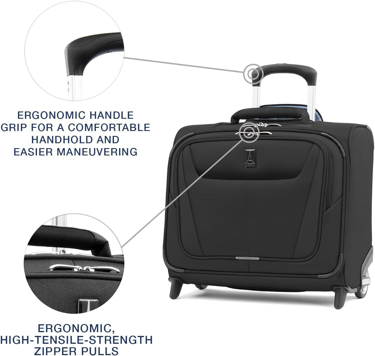 Travelpro Maxlite 5 Softside Rolling Underseat Tote, Black, 14-Inch