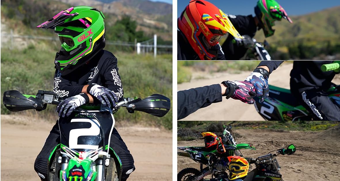 GLX GX623 Youth ATV & Dirt Bike Helmet Combo, DOT | Adult-Level Safety for Kids: Premium, full-grown protection engineered into a comfortable, youth-sized package