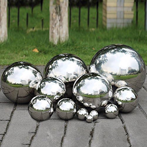 Stainless Steel Gazing Ball for Homes and Gardens Ornament, Hollow Ball Mirror Polished Shiny Sphere, Pack of 5 (2 Inch)