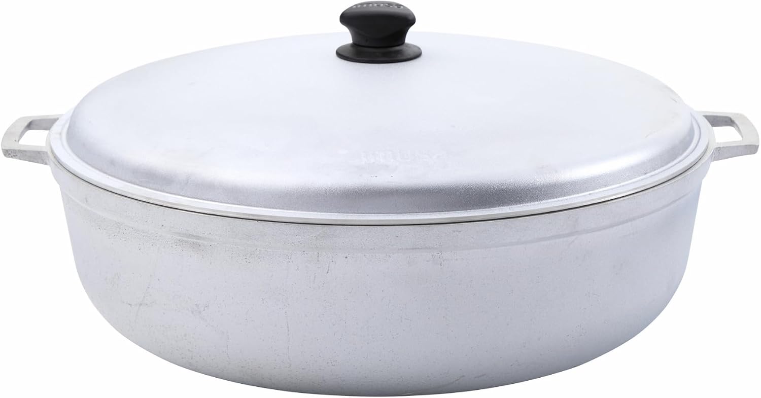 IMUSA USA 11.6Qt Jumbo Traditional Colombian Caldero, 11.6 Quart, Silver | Nonstick Finish, Glass Lid with Easy-Grip Handles, Ideal for Rice and Stews, Great for Family Meals
