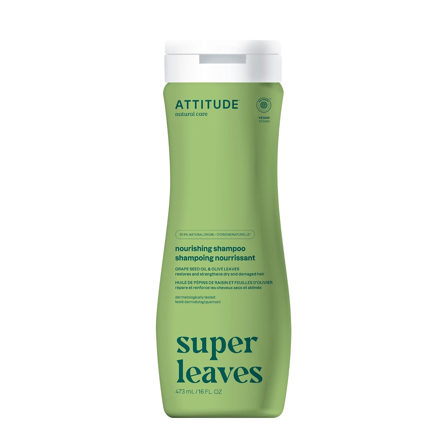 ATTITUDE Clarifying Hair Shampoo, EWG Verified, Restores Shine, Naturally Derived Ingredients, Vegan and Plant Based, Lemon Leaves and White Tea, 16 Fl Oz