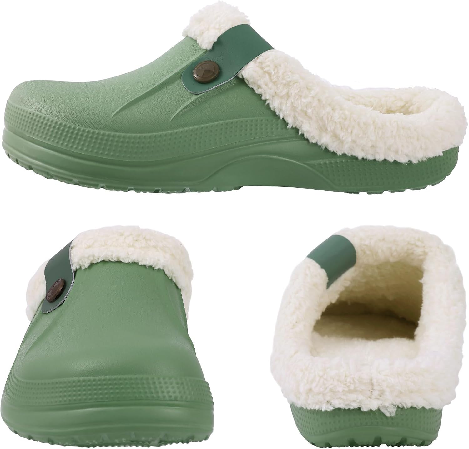 Beslip Fur Lined Clogs for Women & Men Fuzzy Slippers with Memory Foam