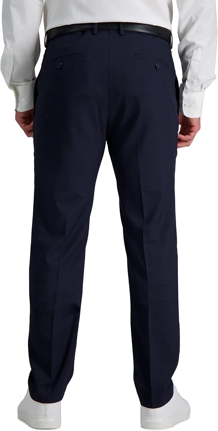 Kenneth Cole Reaction Men's Comfort Slim Fit Flat Front Dress Pant, Dark Navy, 38W x 30L