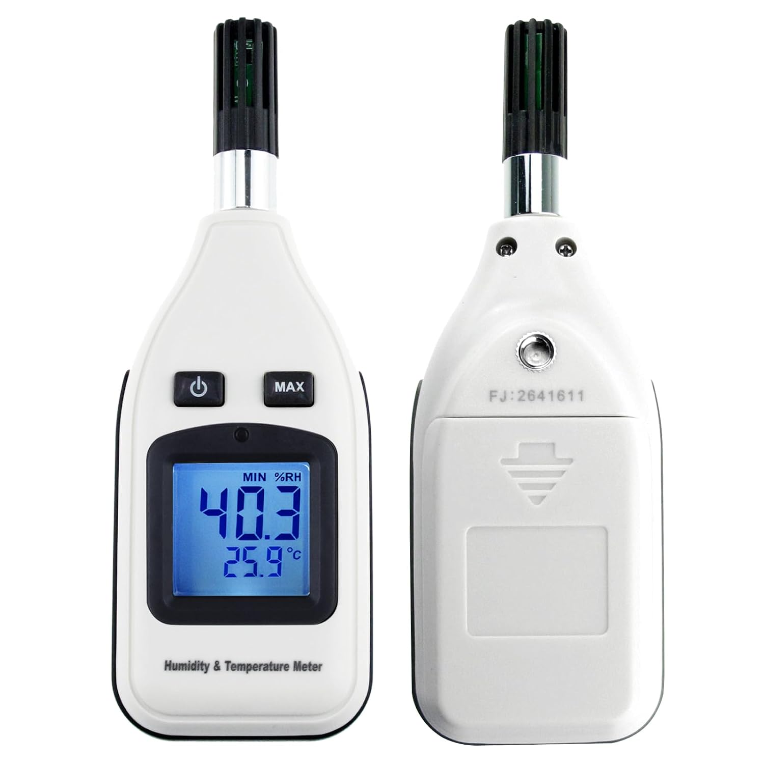 Digital Humidity 0~100% RH and Temperature Meter, 30~70°C, MAX/MIN Hold, Handheld Portable with LCD Backlight