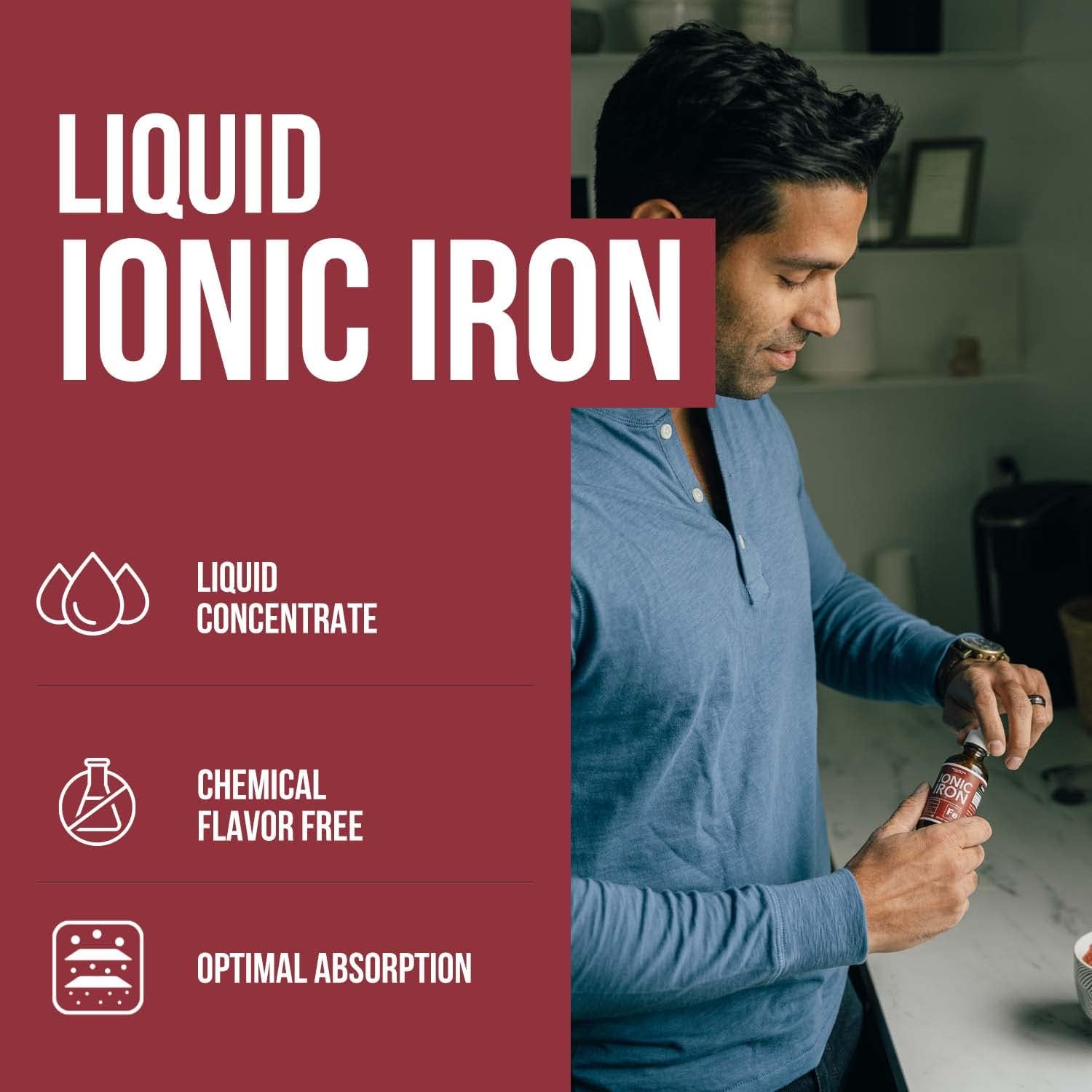 Ionic Liquid Iron Supplement (About 236 Servings) – Ionically Charged, Earth-Sourced Mineral Formula, Small 5-Drop Servings for Easy Use