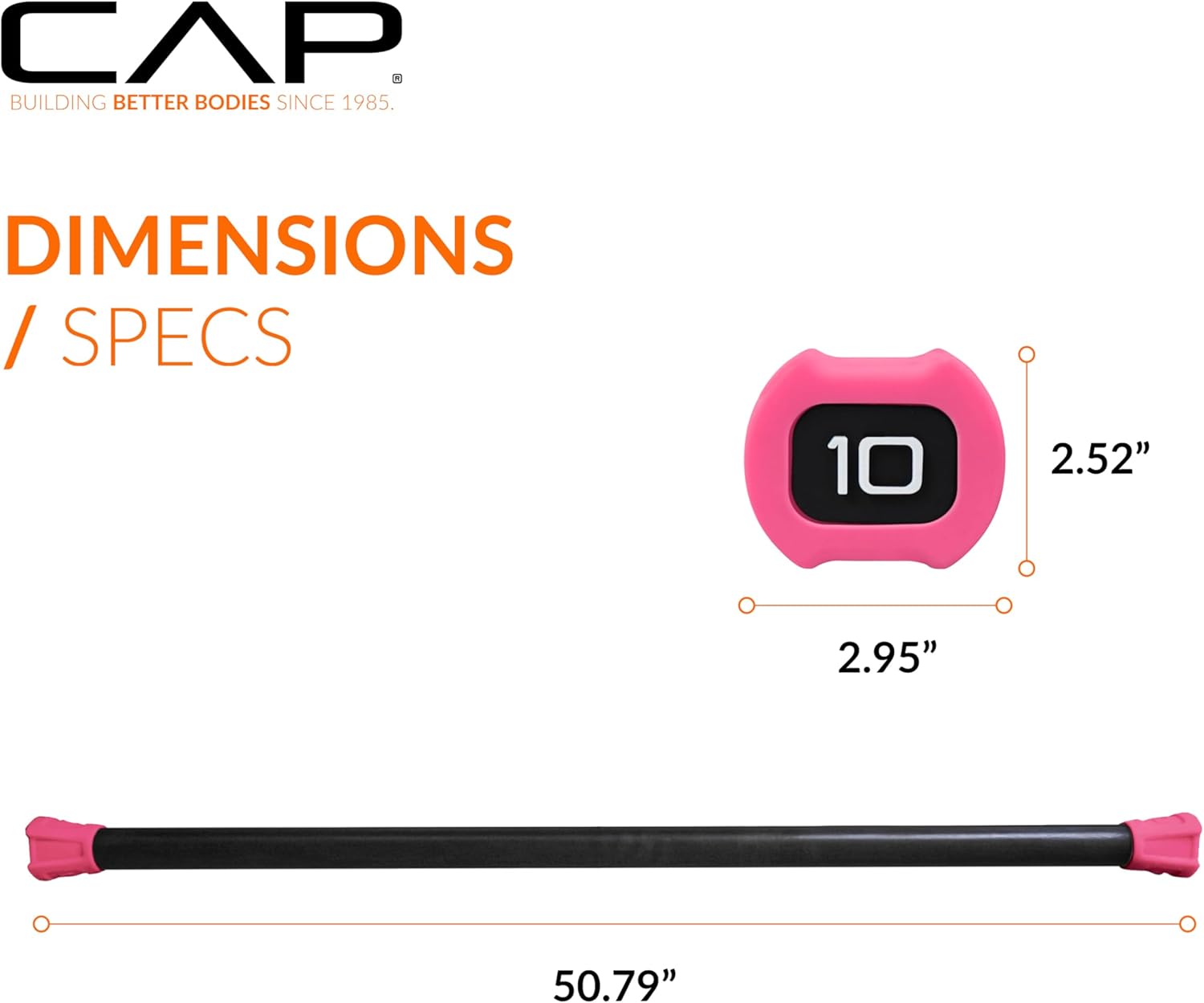 CAP Barbell Weighted Workout Bar | 5-20 lb | Multiple Options