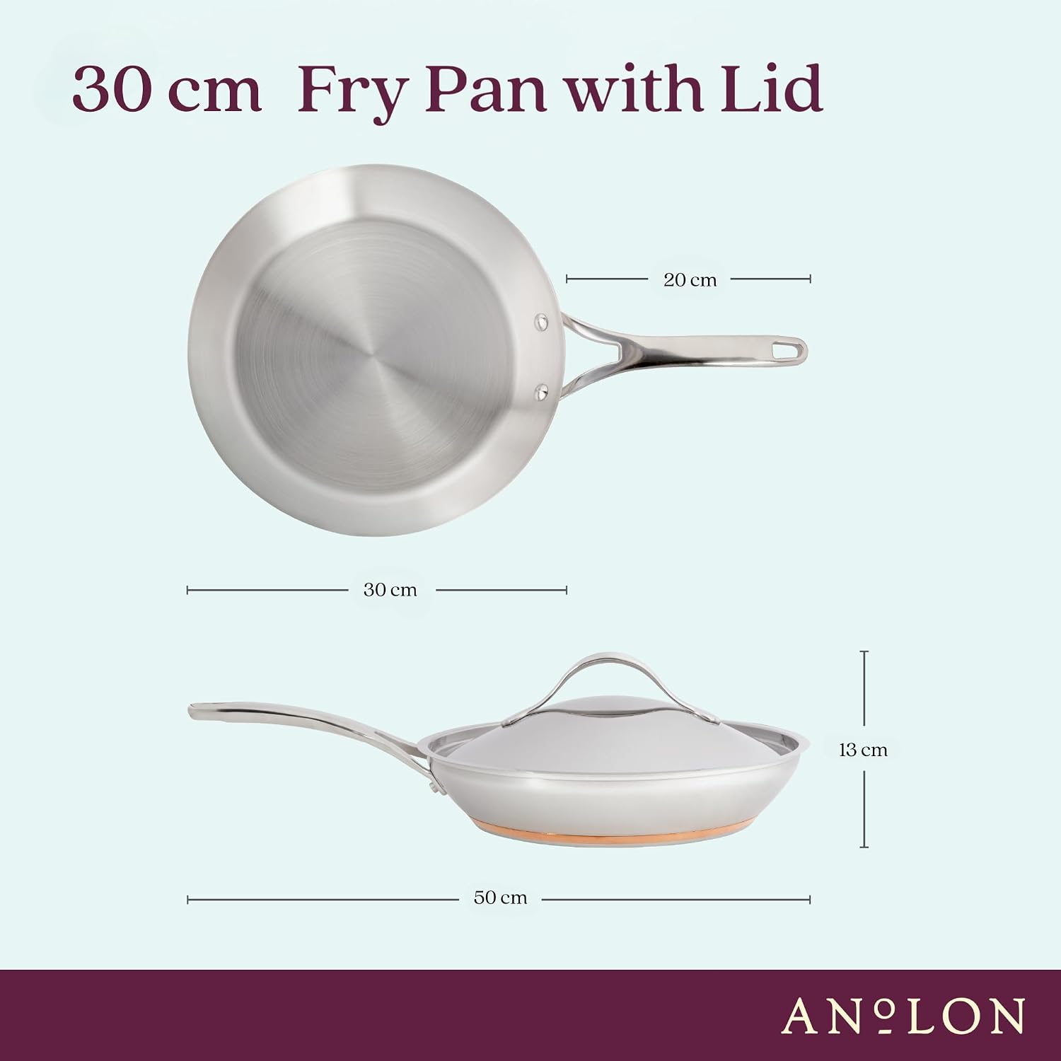 Anolon Nouvelle Stainless Steel Cookware Pots and Pans Set, 10 Piece | Stainless Steel Cookware Set with Lids, Oven Safe to 500°F, Durable Everyday Cooking, Dishwasher Safe