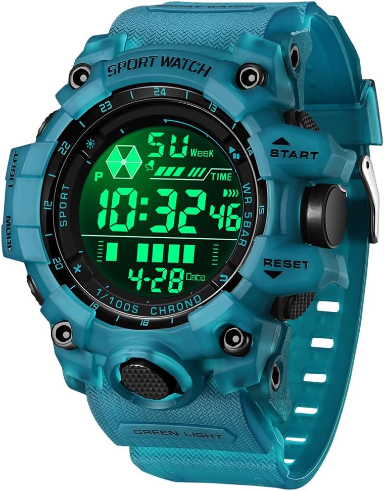 FANMIS Men's Digital Sport Watch Military LED Alarm Waterproof Quartz Watch | Tactical Outdoor Sport Watch Multi Function Led Display Alarm Stopwatch Date Quartz Rugged Style Daily Water Resistance