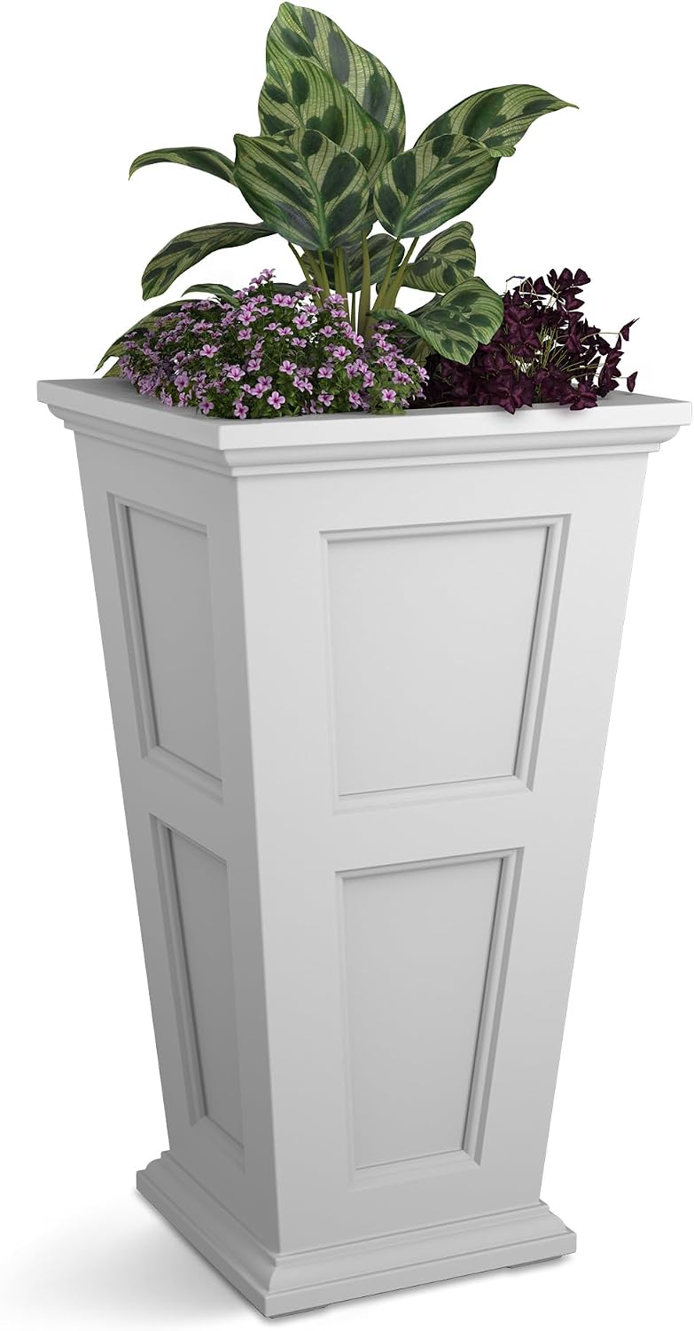 Mayne Fairfield 40in Tall Square Planter, Black | Indoor/Outdoor, All season, Fade resistant, 15-year warranty