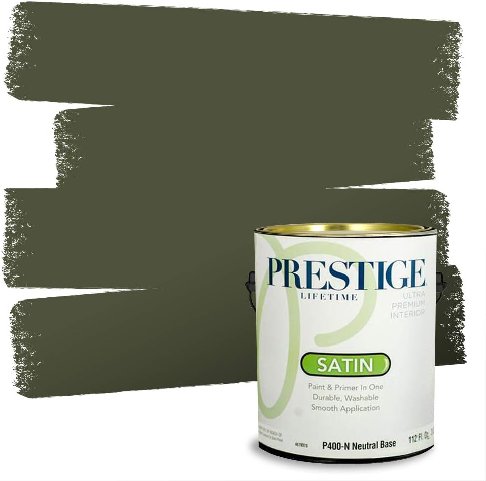 PRESTIGE Paints Exterior Paint and Primer In One, 1-Gallon, Flat, Comparable Match of Sherwin Williams* Coastal Plain*