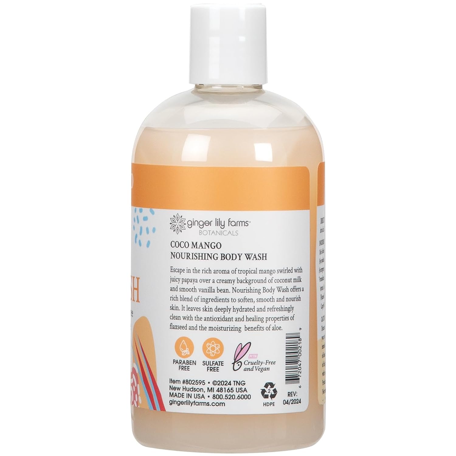 Ginger Lily Farms 1 gal Nourishing Body Wash, Citrus Blend Scent | for Hands, Body & Hair, Moisturizing Wash, Salon Wash, Spa Cleanser, Salon & Spa Essentials, Manicure & Pedicure Supplies