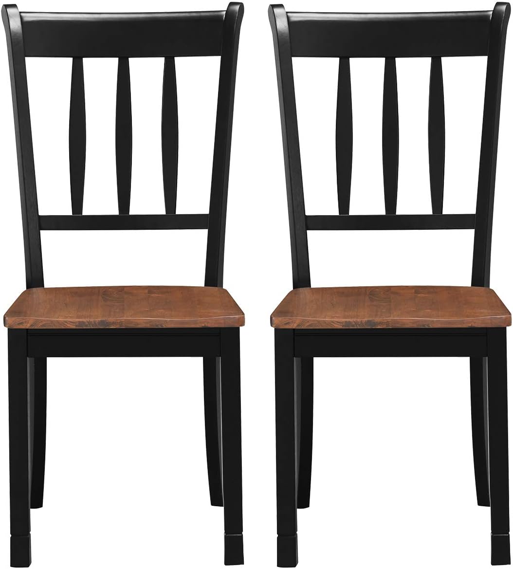 GIANTEX Wood Dining Chairs Set of 2, Armless Kitchen Chairs