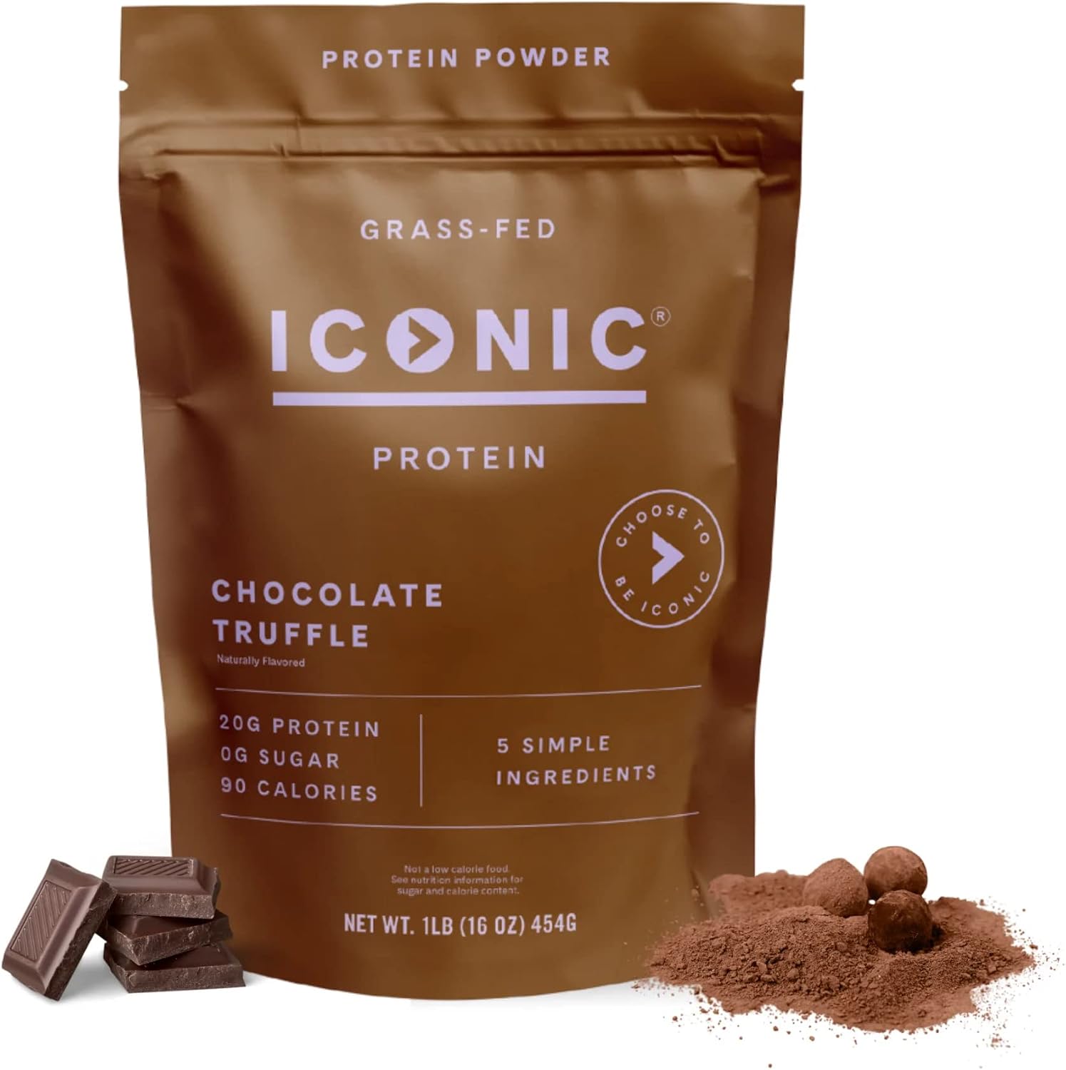 ICONIC Protein Powder, Chocolate Truffle - Sugar Free, Low Carb Protein Powder - Lactose Free, Gluten Free