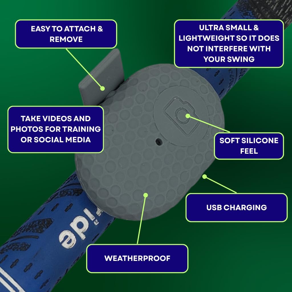 SnapSwing Hands-Free Golf Swing Recorder – Instantly Film Every Swing from Your Club Grip – Fix Your Swing Faster Without a Coach – Bluetooth