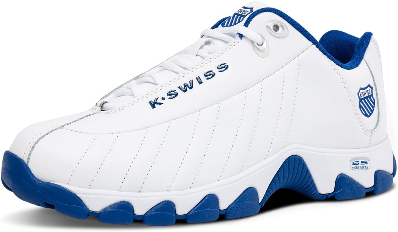 K-Swiss Men's ST329 CMF Sneaker, Wide Tennis Walking Shoes Leather Upper | Court Inspired, Tennis Heritage, Comfort Soft Cushioning, Arch Support, Wide Feet Fit, Chunky Silhouette, Classic Style.