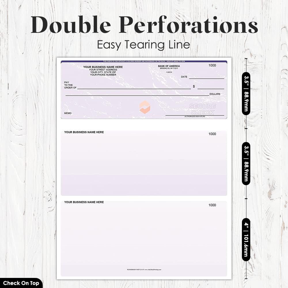 ABC Computer Checks Compatible w/QuickBooks, Checks on Top, Gray Linen (100 Sheets)