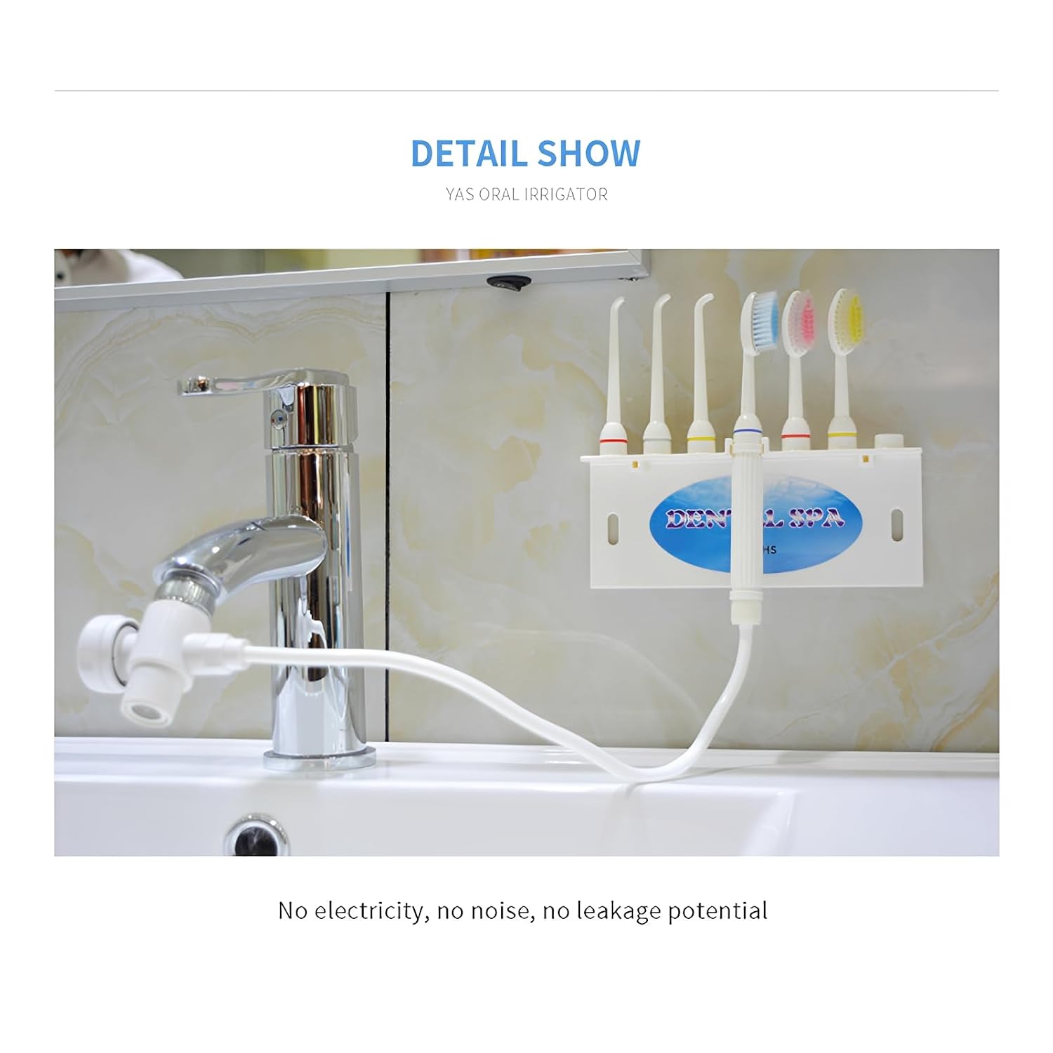 Water Flosser for Family Use 3 Jet Tips & 3 Toothbrush for Faucet & Shower, Oral Irrigator Non-Electric Safety , Dental Oral Care Tooth Cleaning