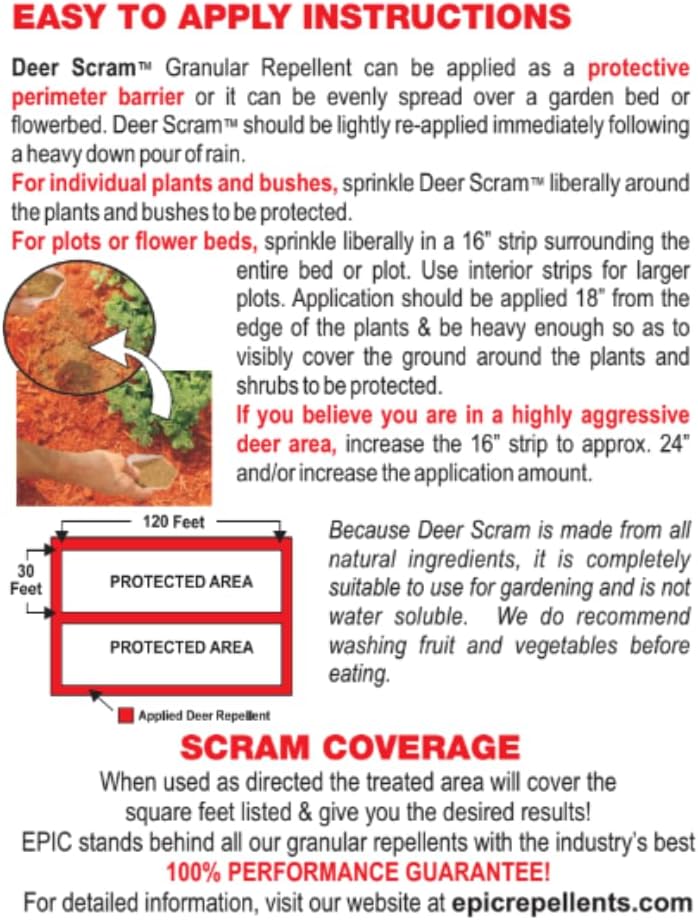 Deer Scram All Natural Granular Repellent - All-Natural, Animal, People and Pet Safe Granule Repellents (2.5 lb Shaker)