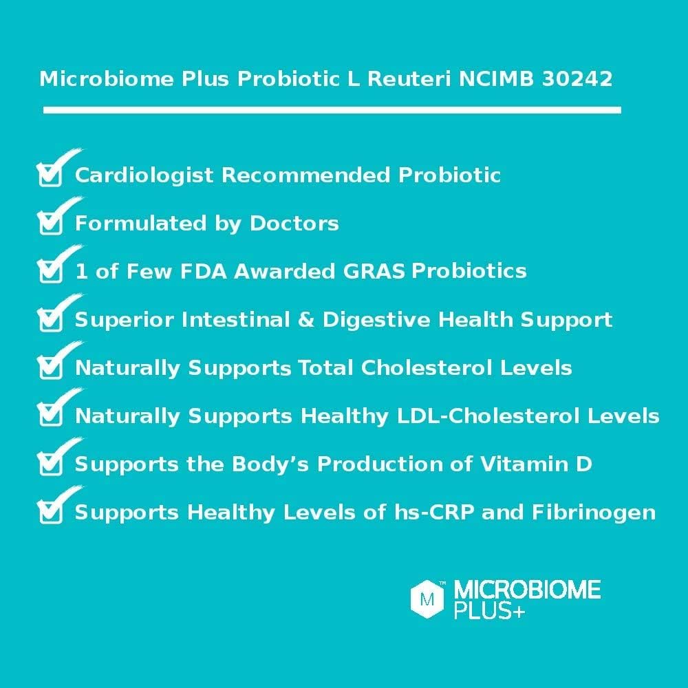 Microbiome Plus Gastrointestinal Probiotics L Reuteri NCIMB 30242 GI Digestive Supplements Capsule