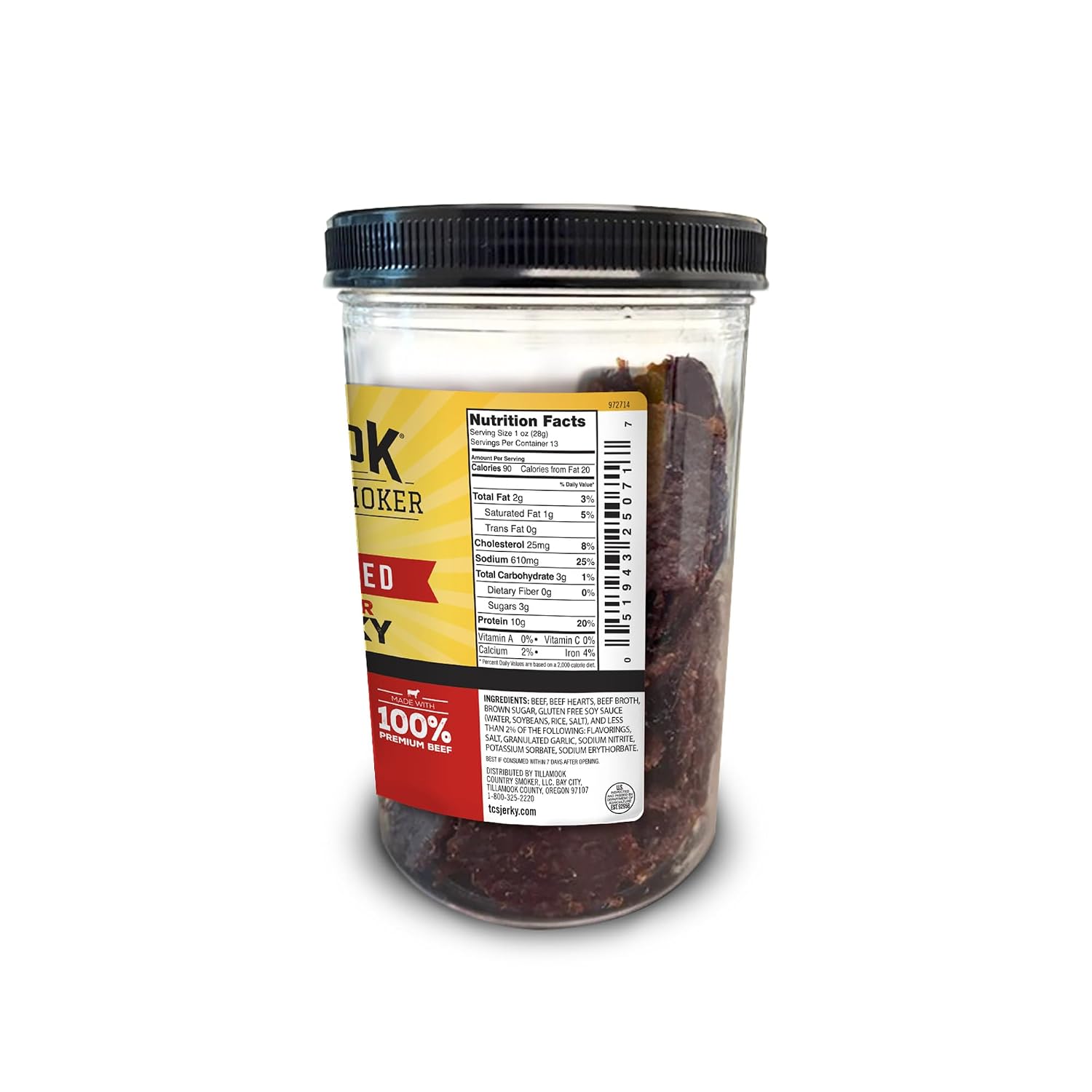 Tillamook Country Smoker Real Hardwood Smoked Silver Dollar Jerky, Teriyaki, 13 Ounce