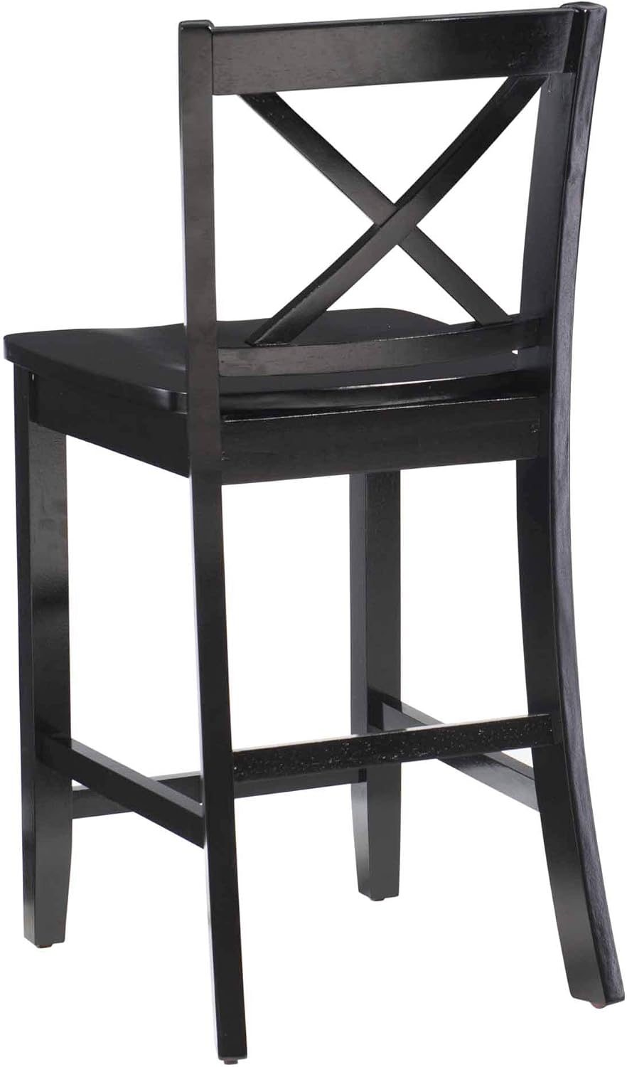 Linon Home Dcor Black X Back Counter Stool, 16" W x 17.91" D x 37.01" H