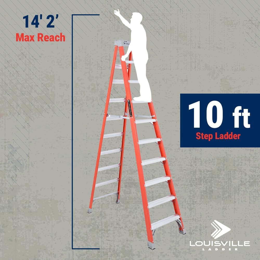 Louisville Ladder 2-Foot Fiberglass Step Stool Industrial, 300-Pound Load Capacity, Type IA, FS1502