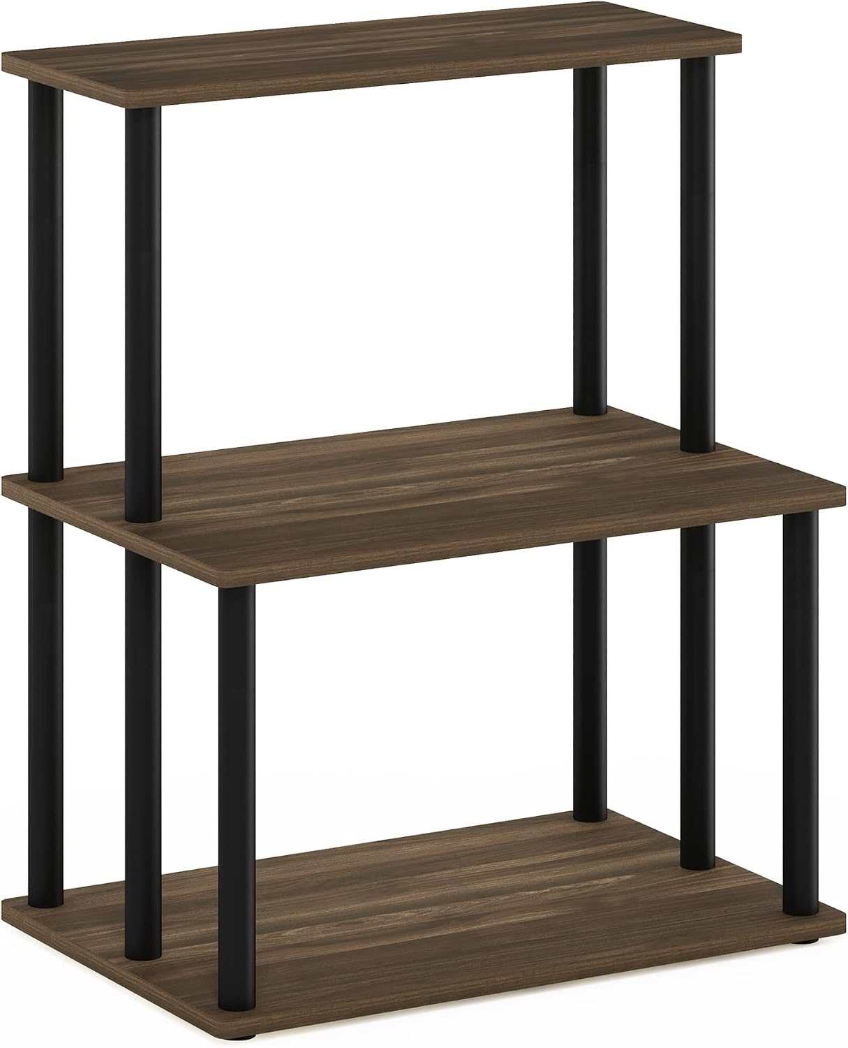 Furinno TURN-N-TUBE Storage Shelves, 3-Tier 47.4 Wide Book Shelf, Corner Shelf, Toolless Open Shelves, for Organization and Storage, Living Room, Garage, Home Office, Black