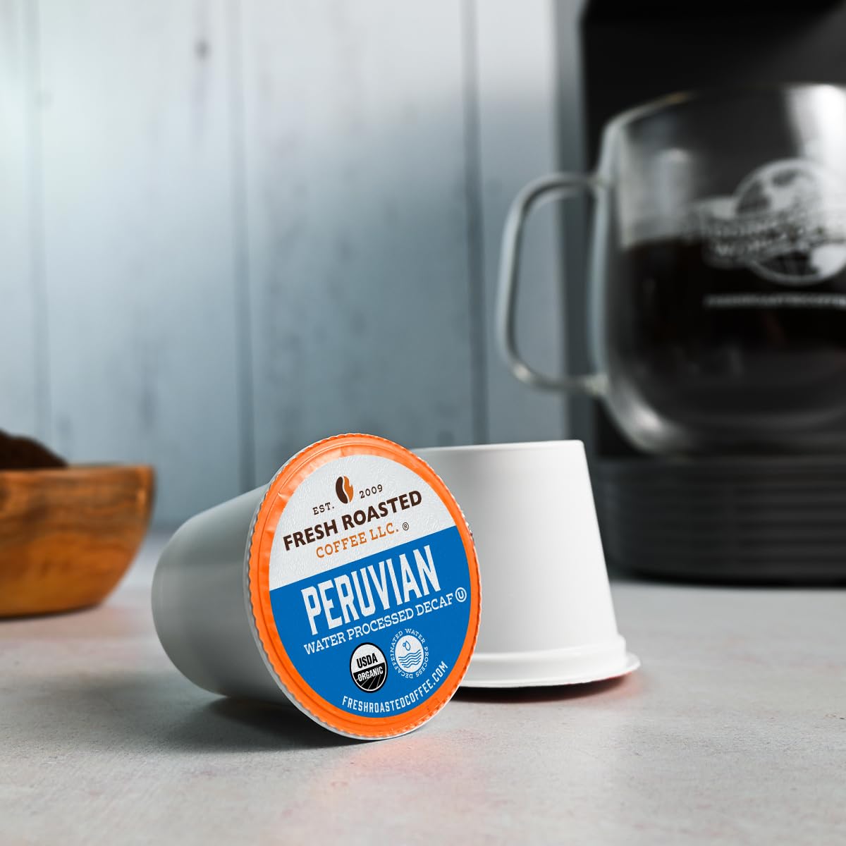 Fresh Roasted Coffee, 100% Colombian K-Cup Pods for Keurig Brewers, Medium Roast, Kosher, 96 Count Loose Pack