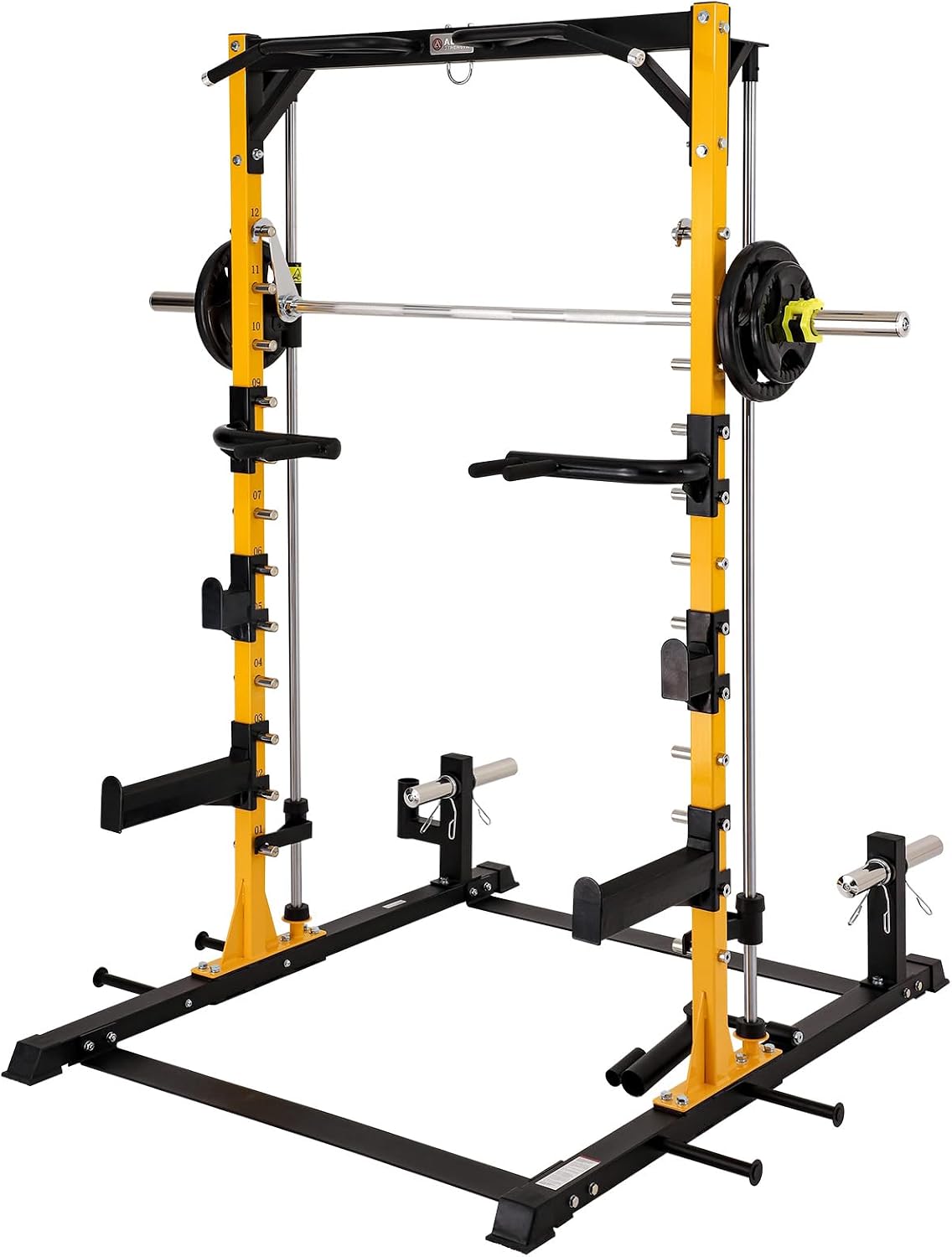 Altas Strength 3035 Half Smith Machine Power Cage with 1000 lb Capacity | Guided lifting station with landmine, pull-up bar, safety catches