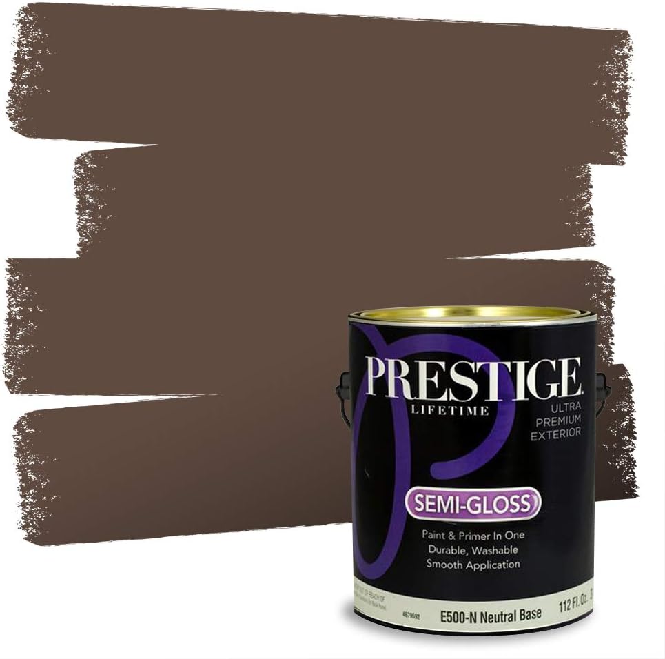 PRESTIGE Paints Exterior Paint and Primer In One, 1-Gallon, Flat, Comparable Match of Sherwin Williams* Sable*