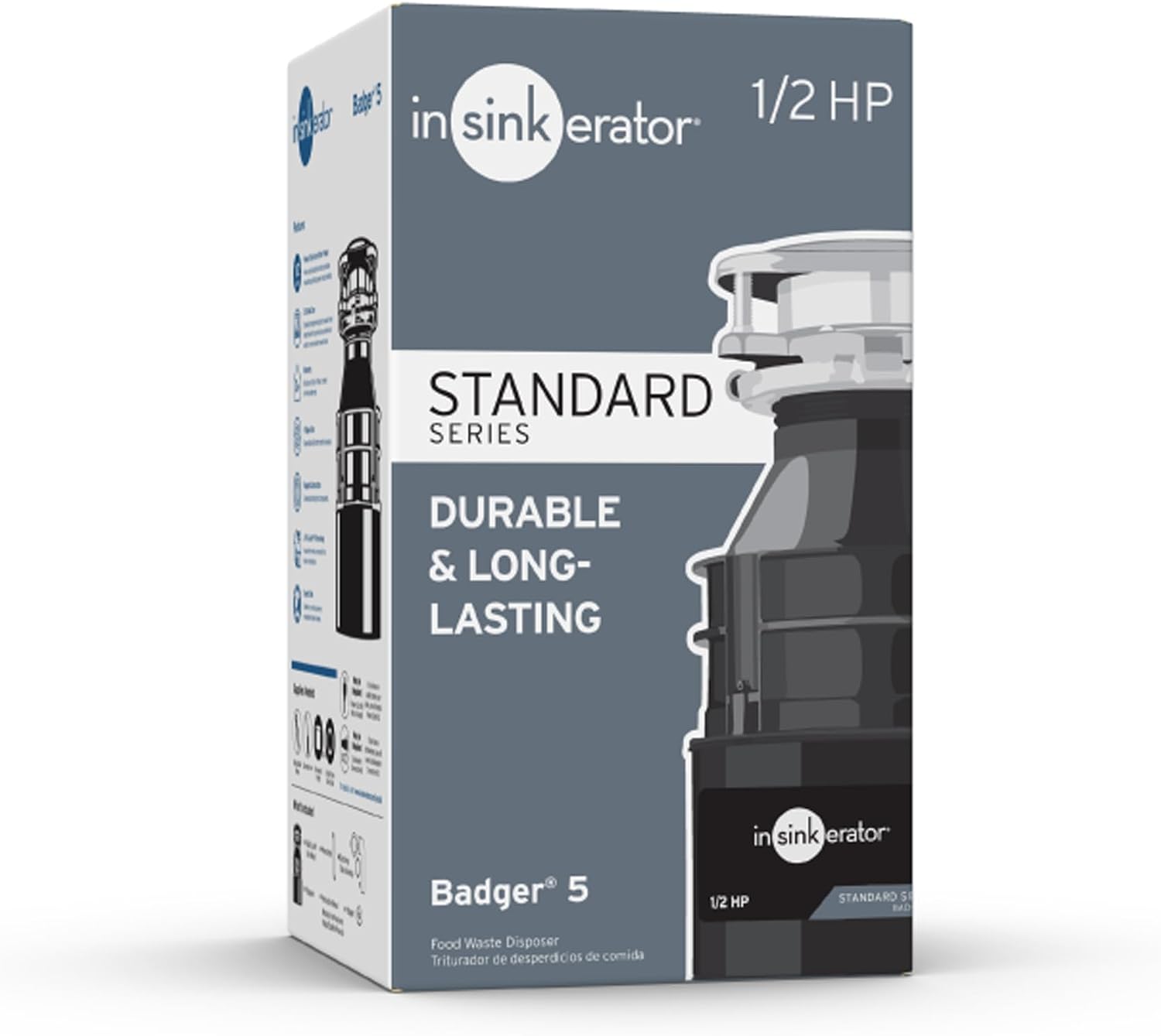 InSinkErator Badger 5 Garbage Disposal, Badger Series 1/2 HP Continuous Feed Food Waste Disposer