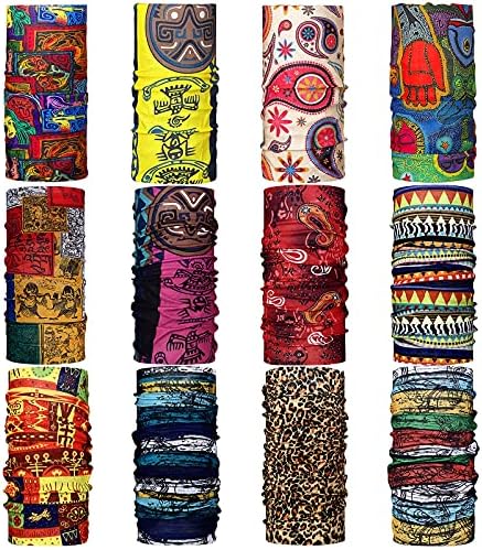 12 Pcs African Neck Gaiter Bandanas for Women