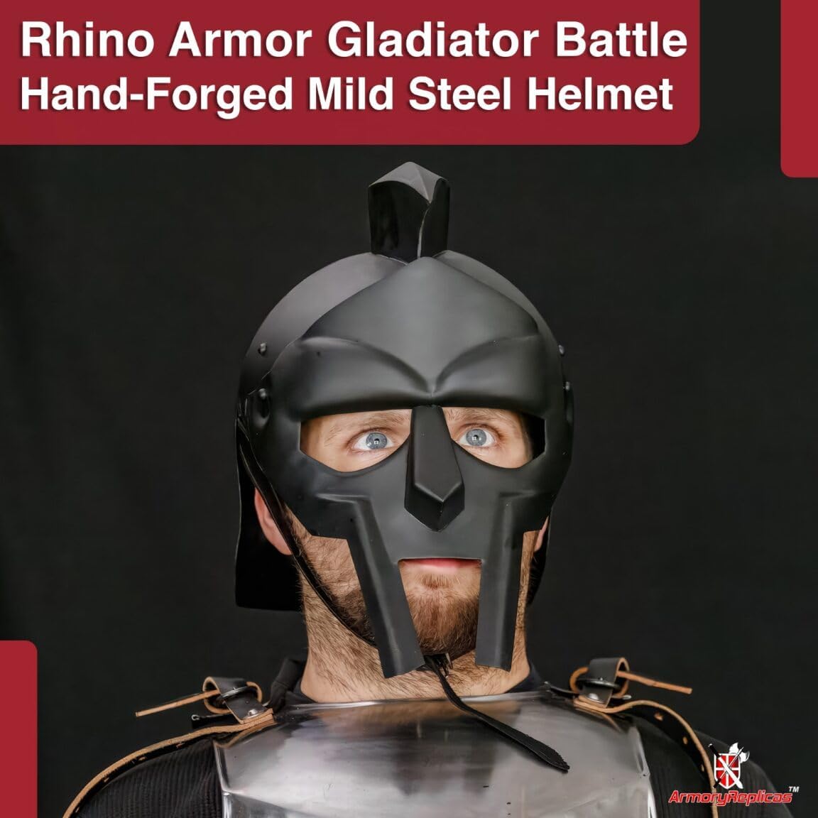 Armory Replicas Maximus Roman Gladiator Blackened 18g Helmet